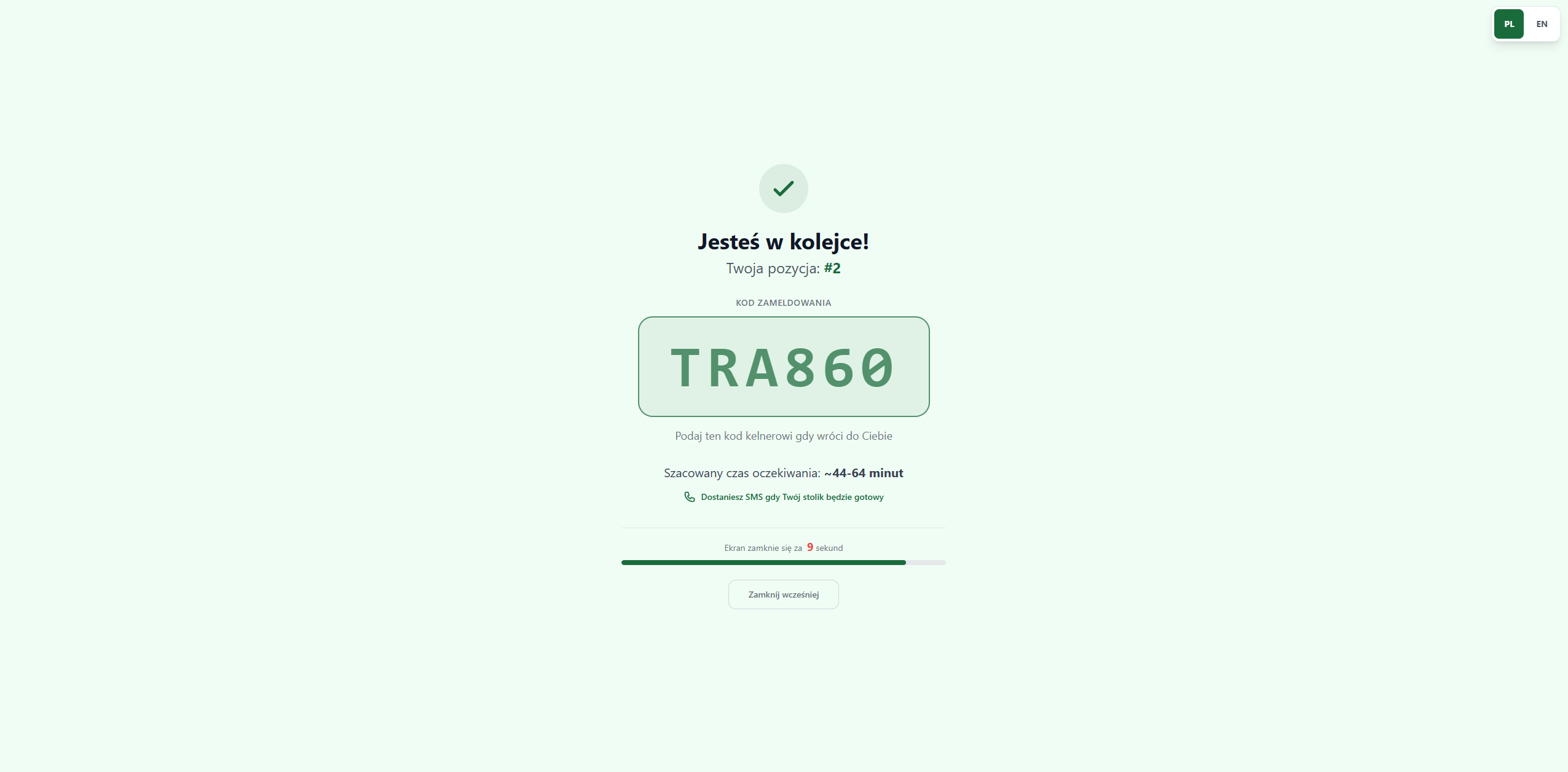 Screenshot modułu Kiosk w Queik